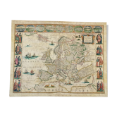 Historical map of Europe on wood