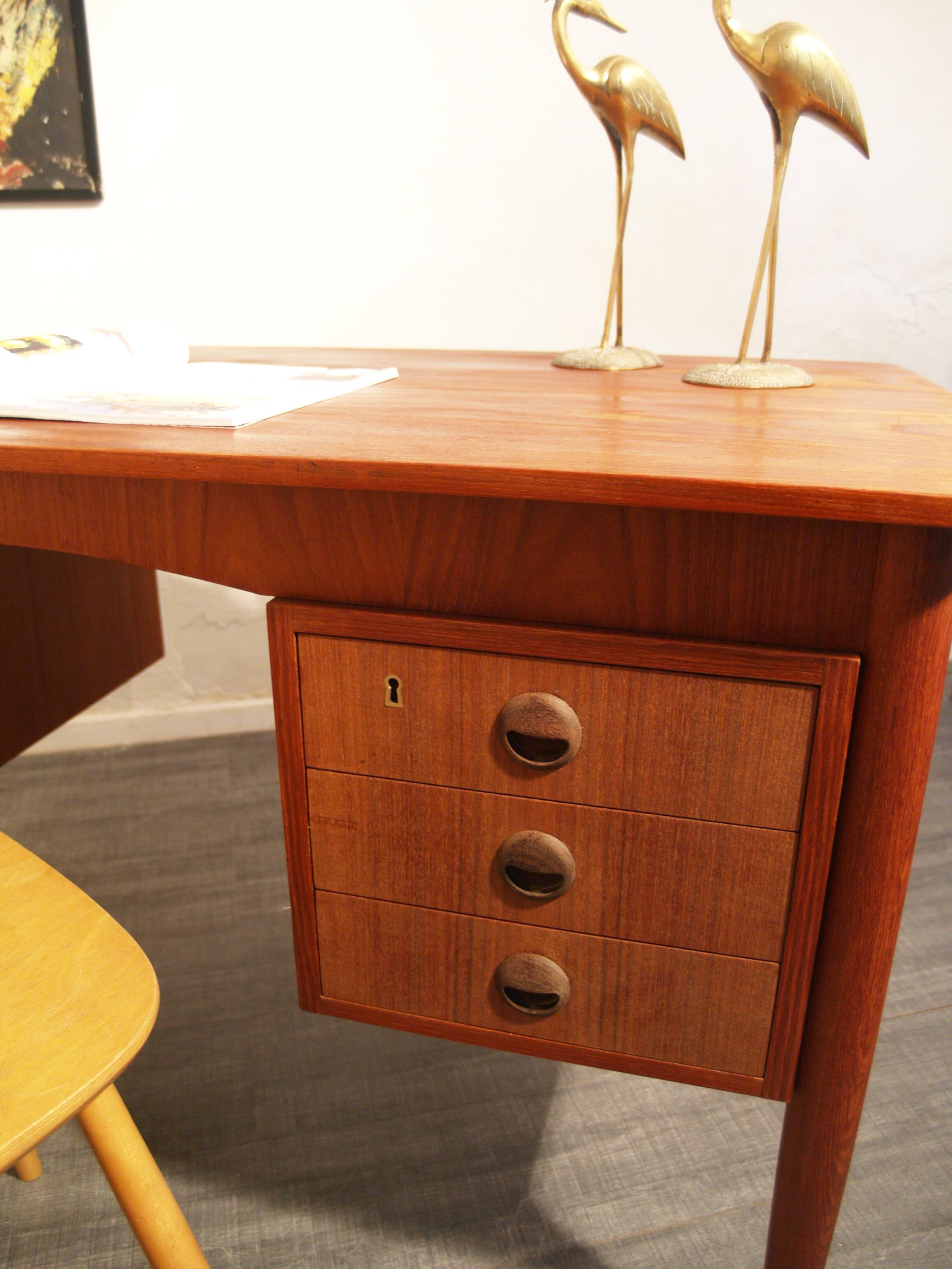 Vintage Danish teak design desk from the 50s and 60s