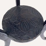Liberty London 1905 Japanese hand carved floral side table or plant stand