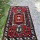 Old oriental carpet. wool made hands. ( 190 x 112 )