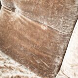 Living room set, 3-seater sofa and 2 armchairs in beige chenille, 1970s