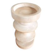 Turned wooden candle holder