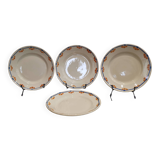 Old semi-deep plates in Terre de fer earthenware