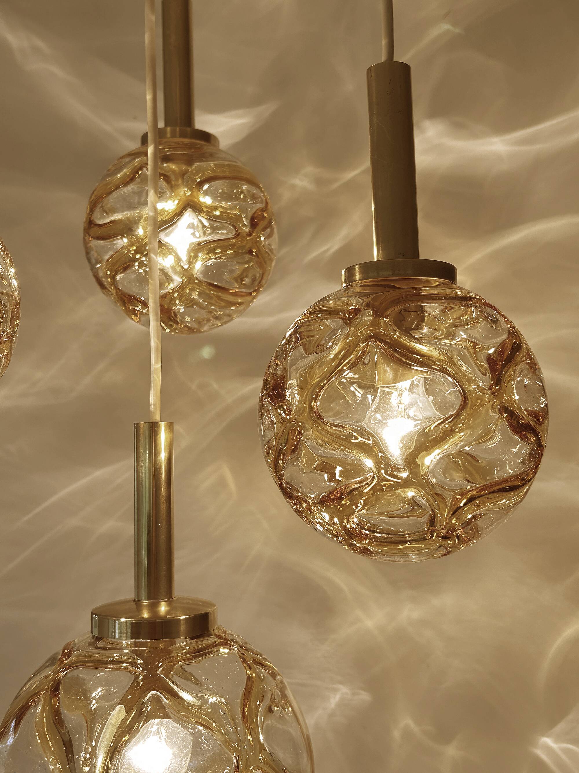 Large Mid Century  Bubble Glass Pendant Light
