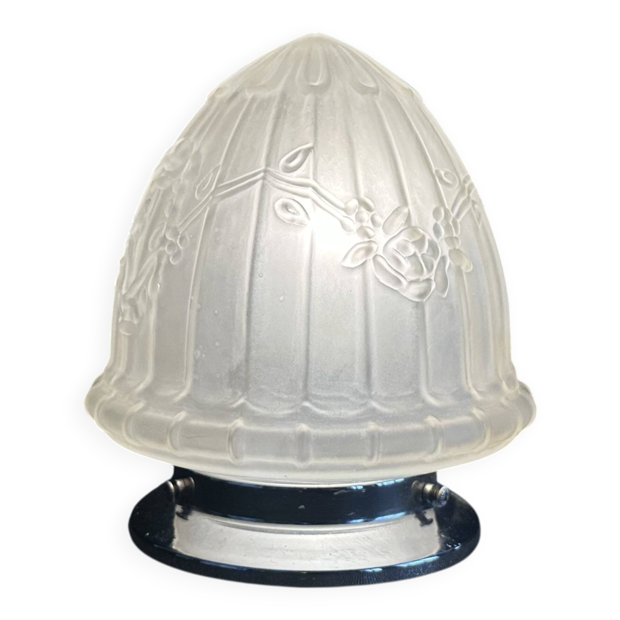 Small table lamp or Art Deco ceiling light from the 1930s in frosted glass.