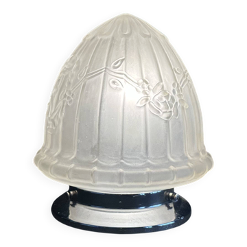 Lampe à poser, plafonnier Art Déco en verre dépoli, 1930