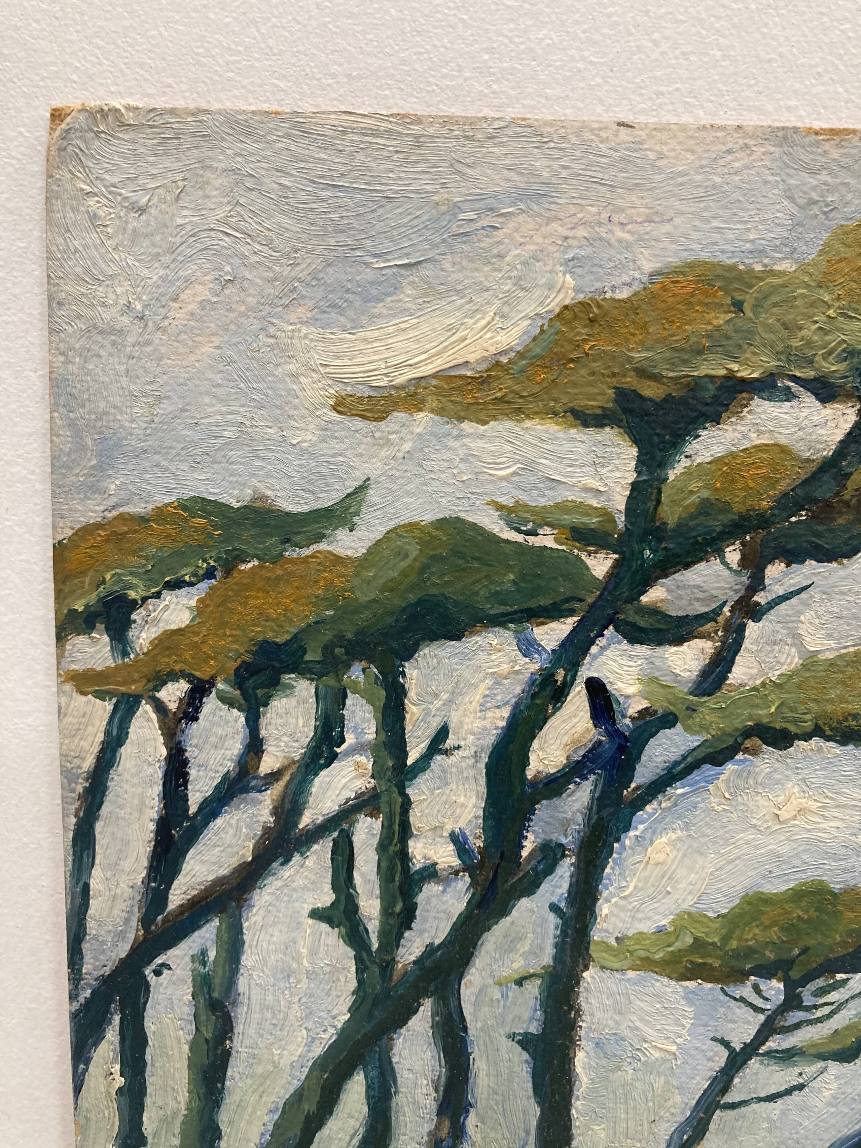 Pine painting and vintage river