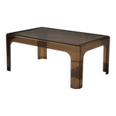 Table basse en Plexiglas fumé, Prisunic 1970