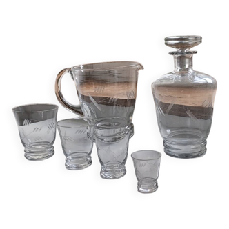 Set of antique carafes and glasses