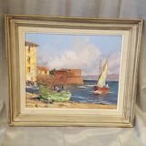 Oil on marine canvas a abougit environ du grau du roi