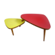 1958 side table unit in red and yellow