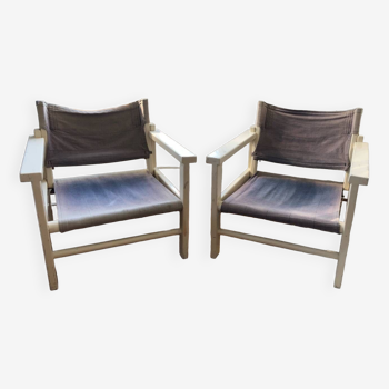 Pair of safari armchairs