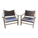 Pair of safari armchairs