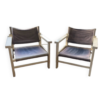 Pair of safari armchairs