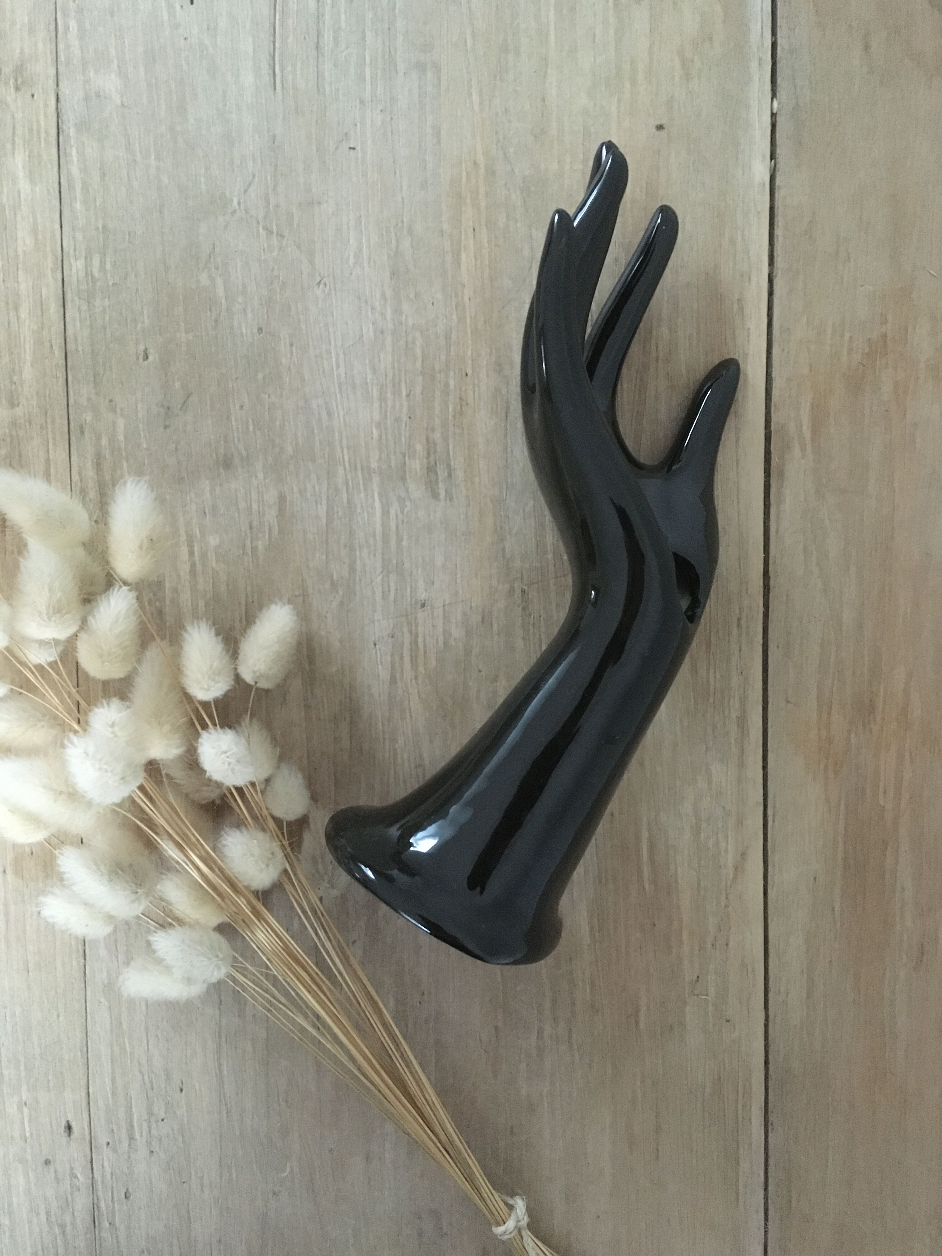 Vase soliflore hand black ring