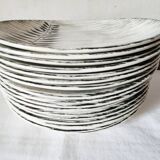 Vintage french 1960s salins tolede - toledo dinner plates black olive