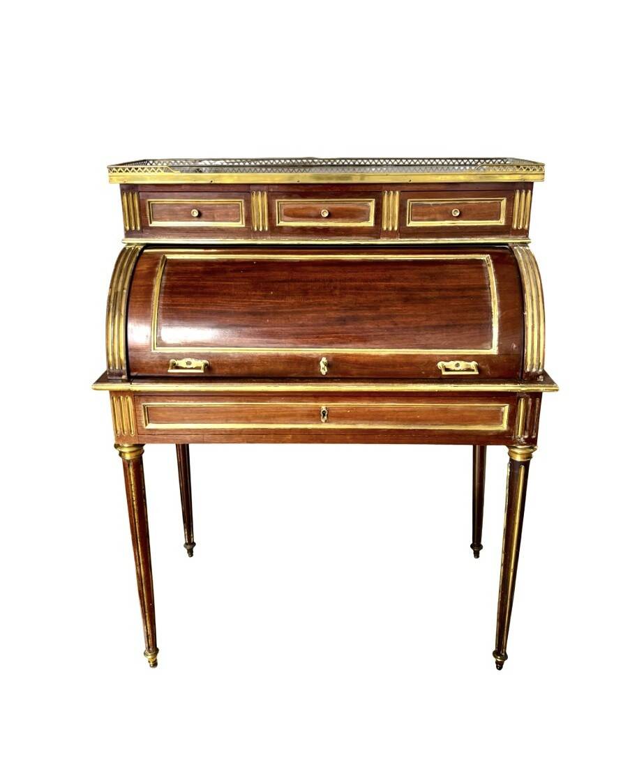 Louis XVI style cylinder desk