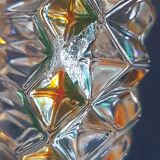 Bottle glass with colorful chiseled cap vintage