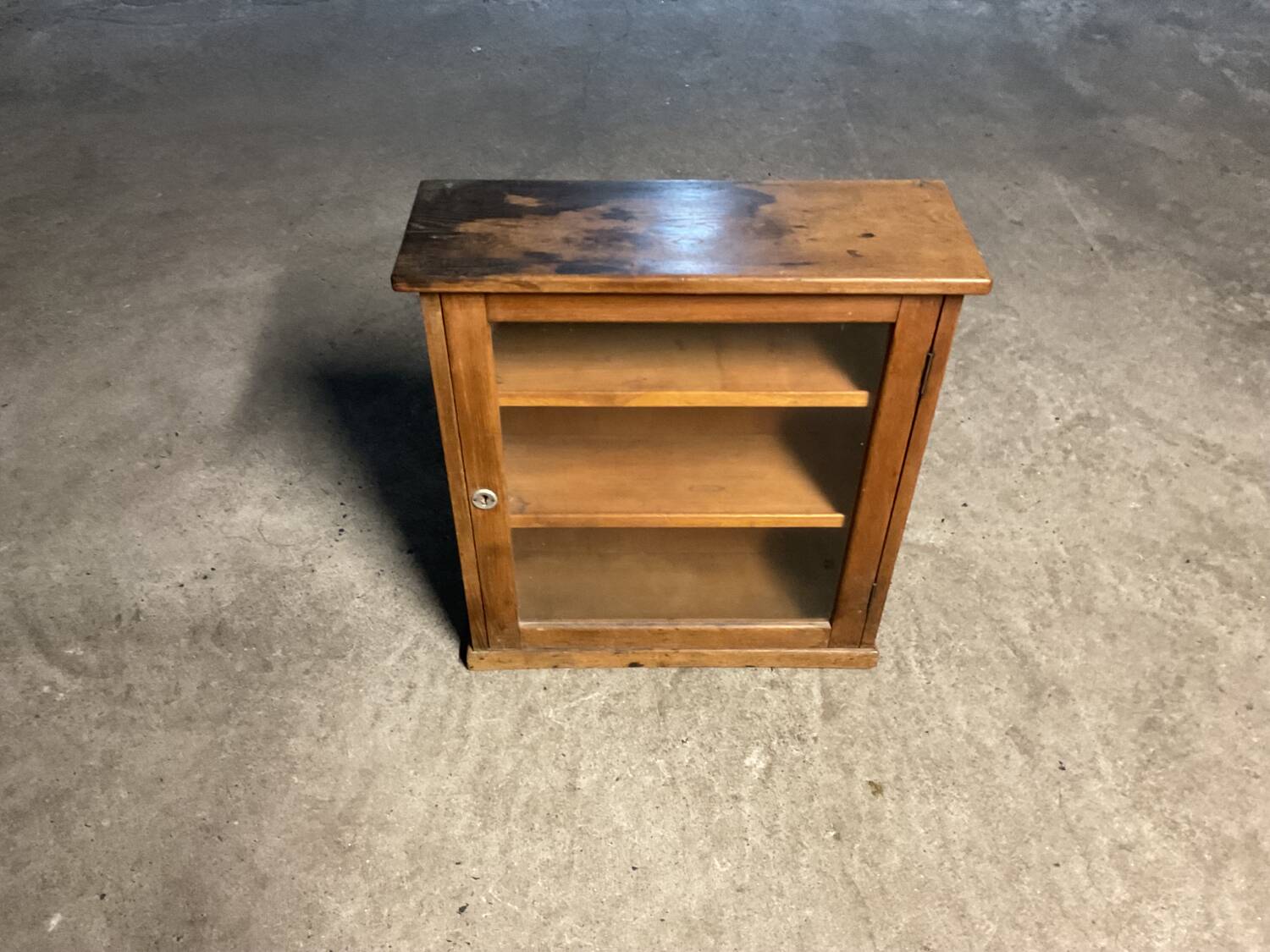 Vintage wooden school display case