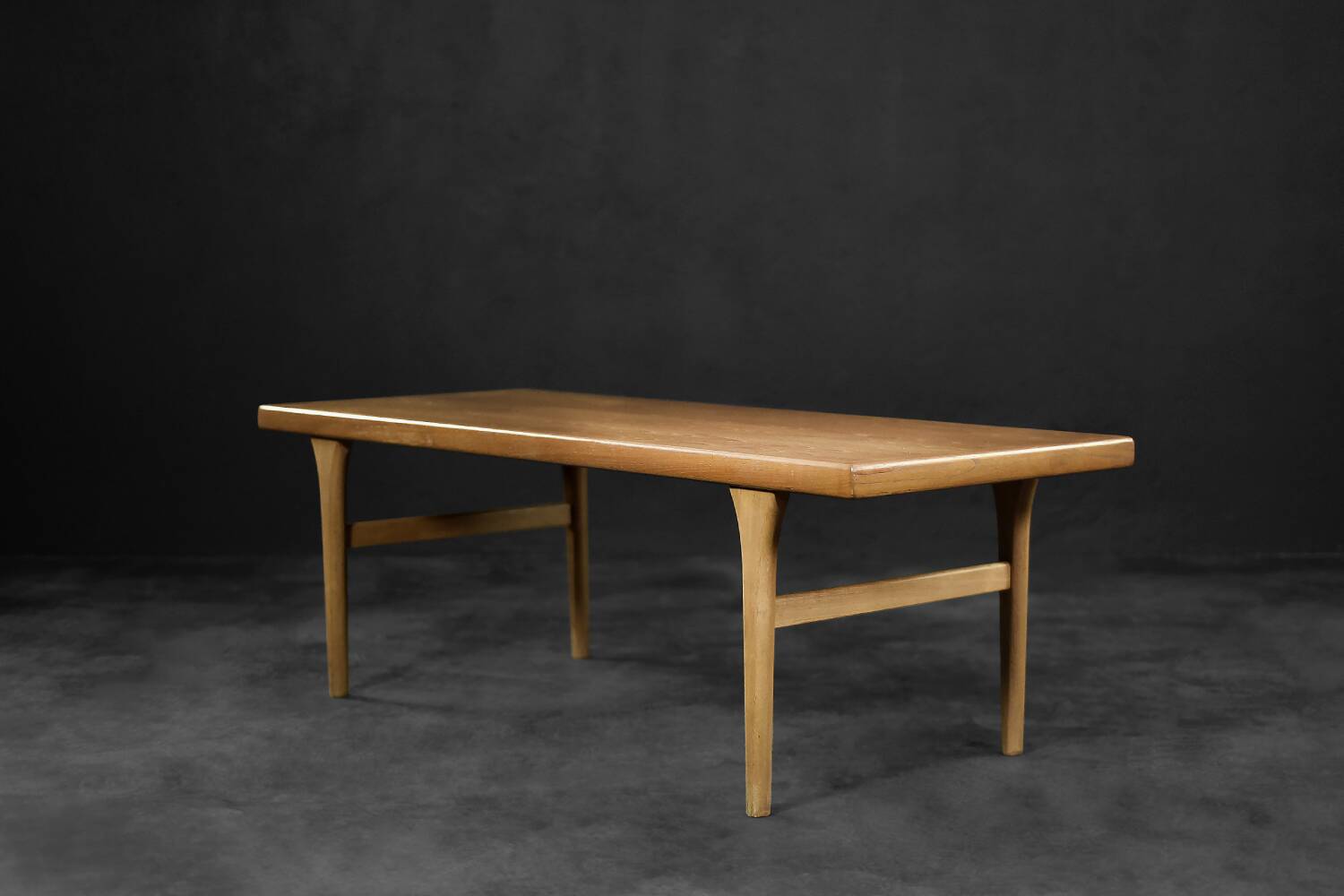 Low vintage mid-century danish modern teak coffee table, 1960s