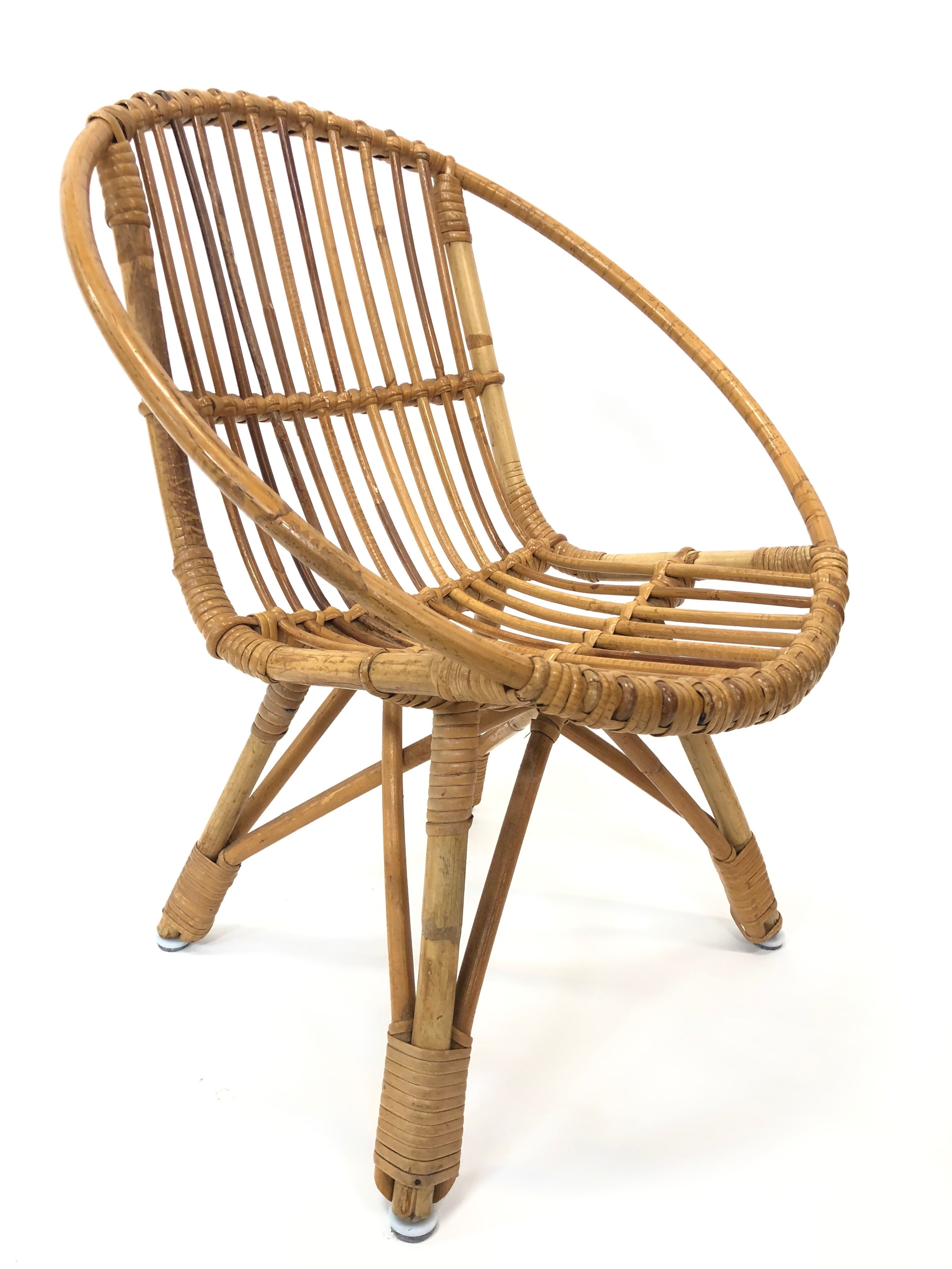 Rohe rattan vintage high chair by Rohe Noordwolde