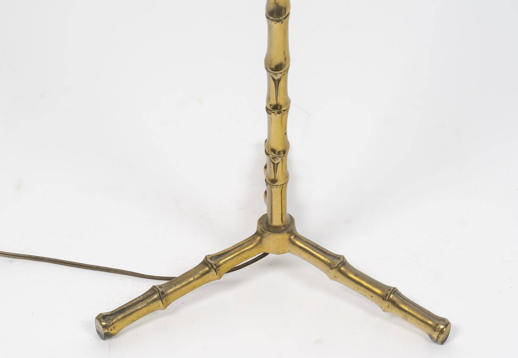 Brass floor lamp imitating bamboo, 1950s