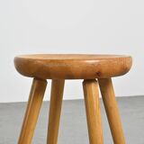 Pine stool by René Martin, France, circa 1965