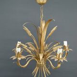 Gilded candlestick with ears of wheat, Hollywood Regency, circa 1960
