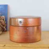 Pyrite stoneware box or pot, vintage