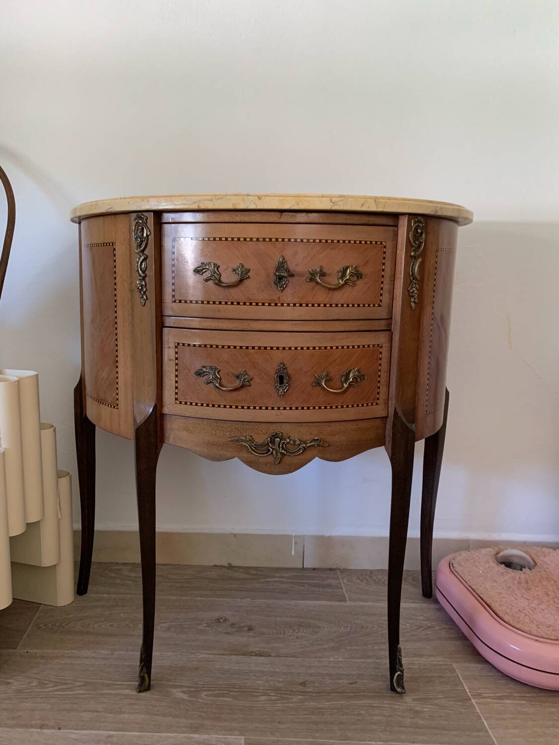 Small Louis XV style half-moon chest of drawers
