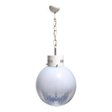 Transparent and Blue Murano Glass Pendant attributed to  Mazzega, Italy