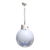 Transparent and Blue Murano Glass Pendant attributed to  Mazzega, Italy