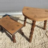 Set 2 decorative milking stools Nature
