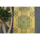1970s Turkish Oushak Handmade Wool Cotton Yellow Runner 81x362