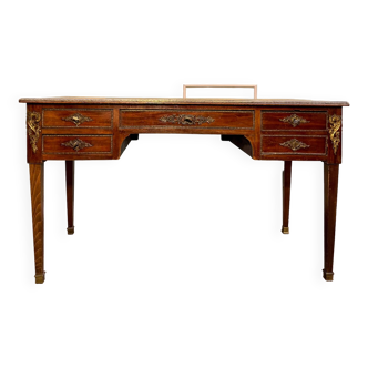 Bureau plat à tirettes en acajou de style Louis XVI, XIXème siècle