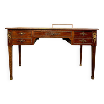 Flat Desk With Zippers In Mahogany Louis XVI Style XIX Eme Century