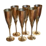 Six coupes à champagne en laiton