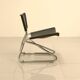 Scandinavian "Z" side chair in patinated black leather by Erik Magnussen for