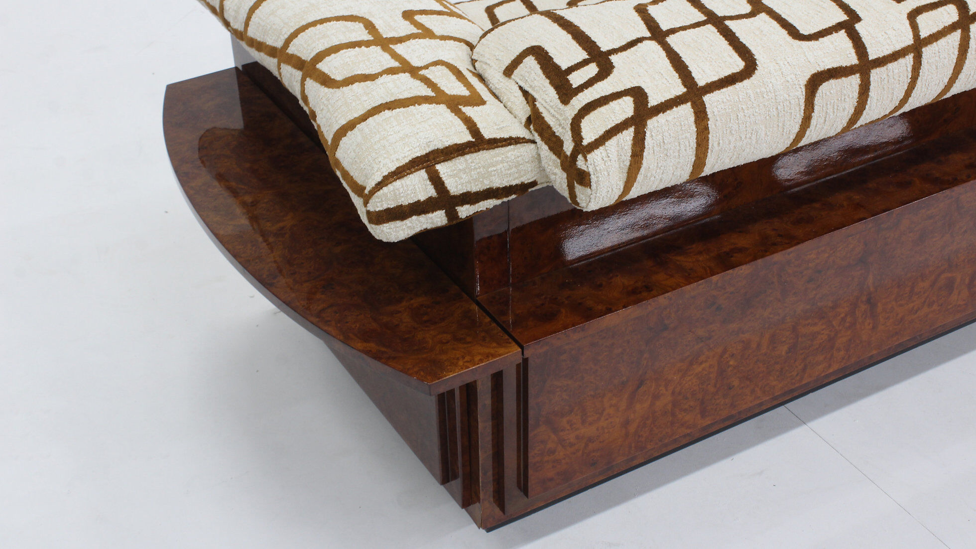 Vintage Art Deco sofa burl wood