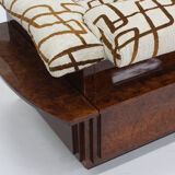 Vintage Art Deco sofa burl wood