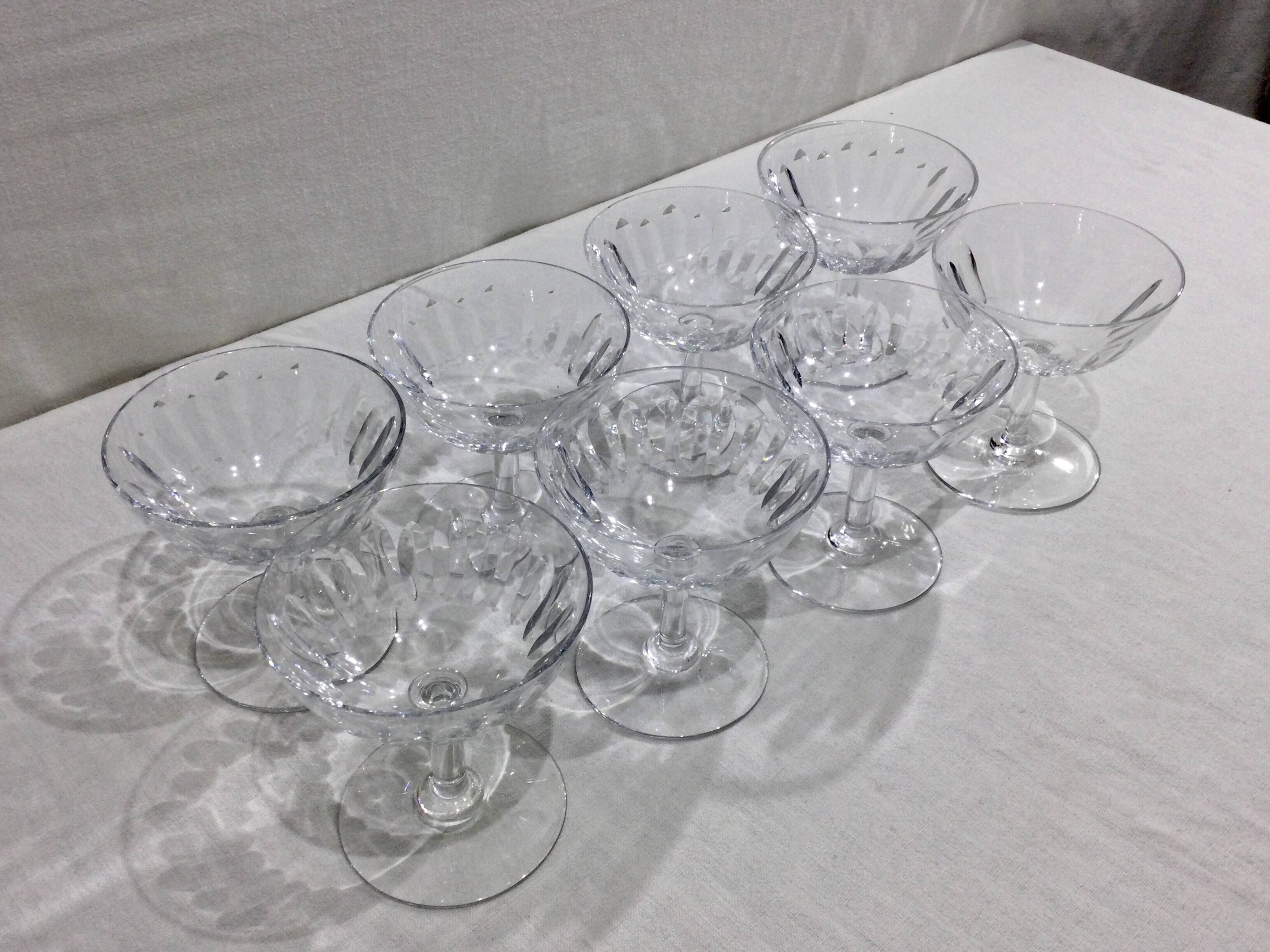 Baccarat – 8 Champagne Glasses In Baccarat Crystal Casino Model