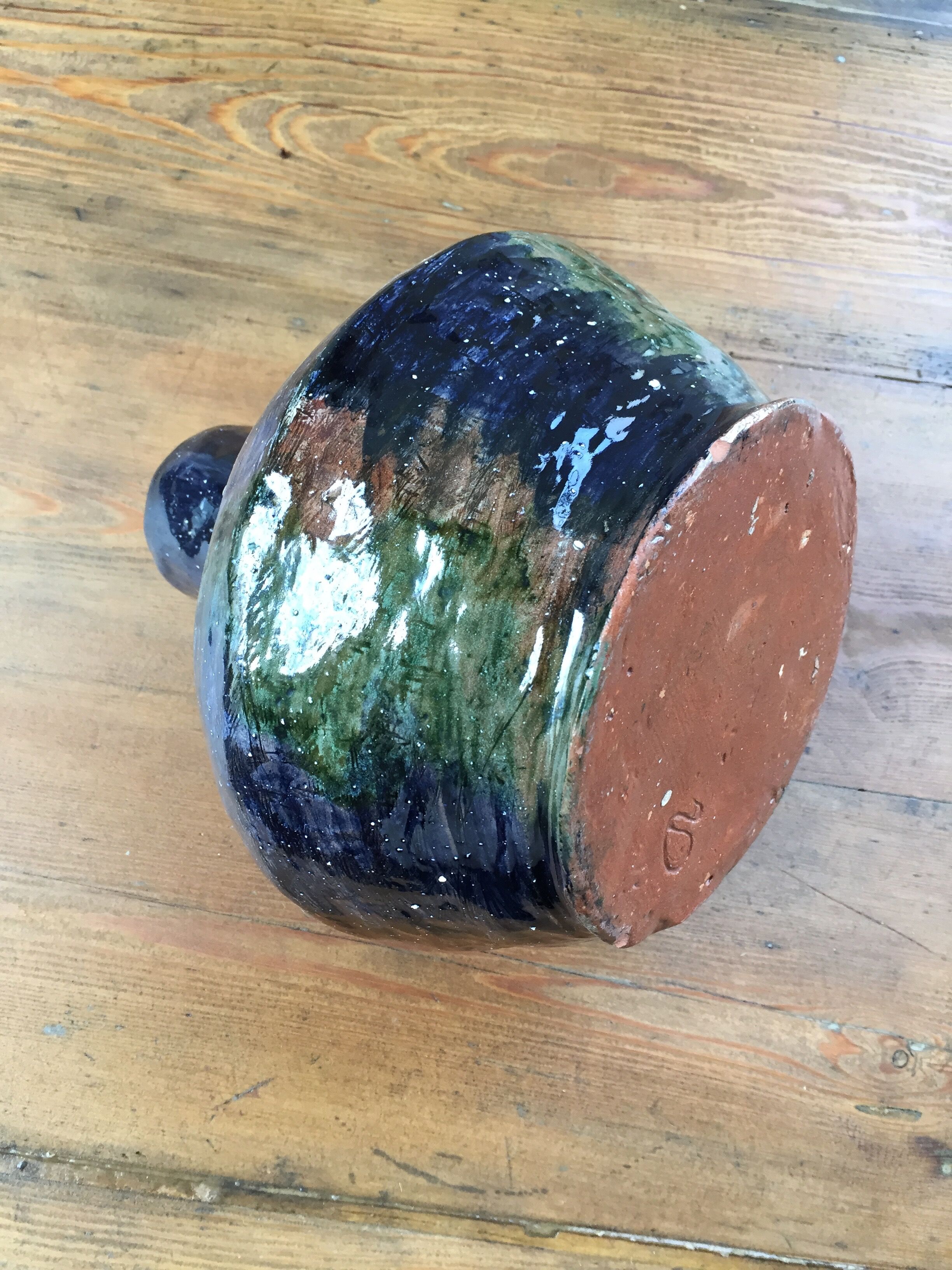 Handcrafted glazed terracotta vase
