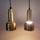 Two beautiful perforated brass hanging lamps, Danish and from the 1980s.