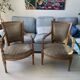 Pair of directoire style armchairs - nobilis fabric