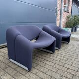 2x Artifort Groovy F598 by Pierre Paulin, Dark Blue, original