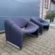 2x Artifort Groovy F598 by Pierre Paulin, Dark Blue, original