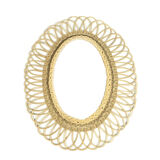 Wicker oval mirror 63x52cm