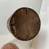 2 Anciennes corbeilles à riz, seaux en bois, pot de fleur, peint main