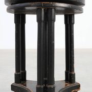 Black and purple adjustable velvet art deco piano stool, Belgium ca. 1910