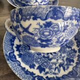 Service of 8 cups and saucers in Chinese blue porcelain.